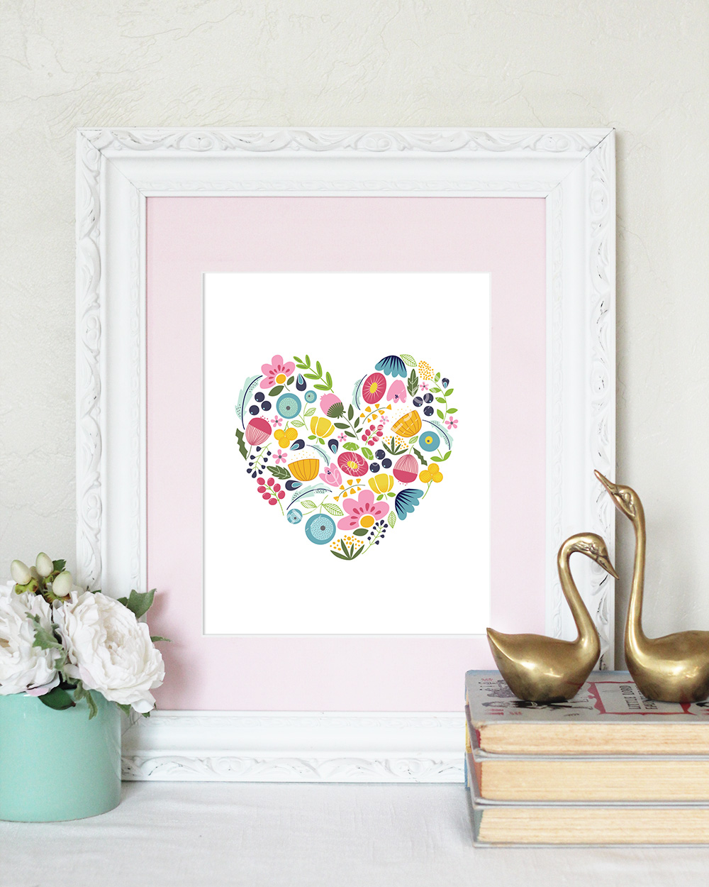 Floral Heart Digital Print