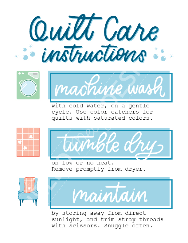 Quilt Care Instructions Printable Printable Templates